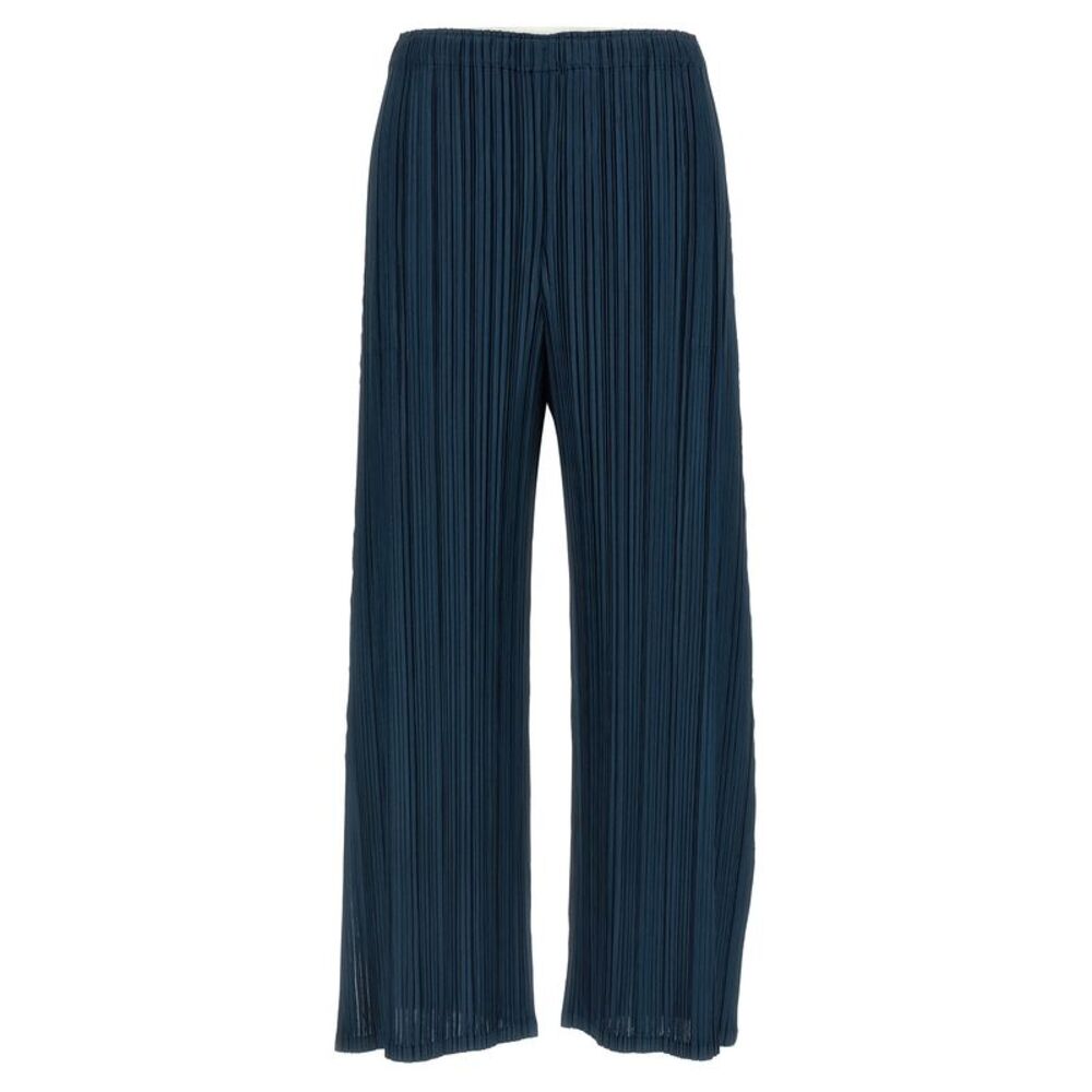 PLEATS PLEASE ISSEY MIYAKE Blue Polyester Casual Women's Pants